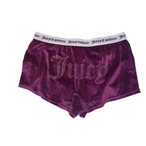 Juicy Couture Women's Velour PJ Shorts Rhinestone Juicy Logo on Back Size L